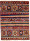 5x7 Red and Multicolor Tribal Rug