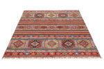 5x7 Red and Multicolor Tribal Rug