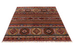 5x7 Red and Multicolor Tribal Rug