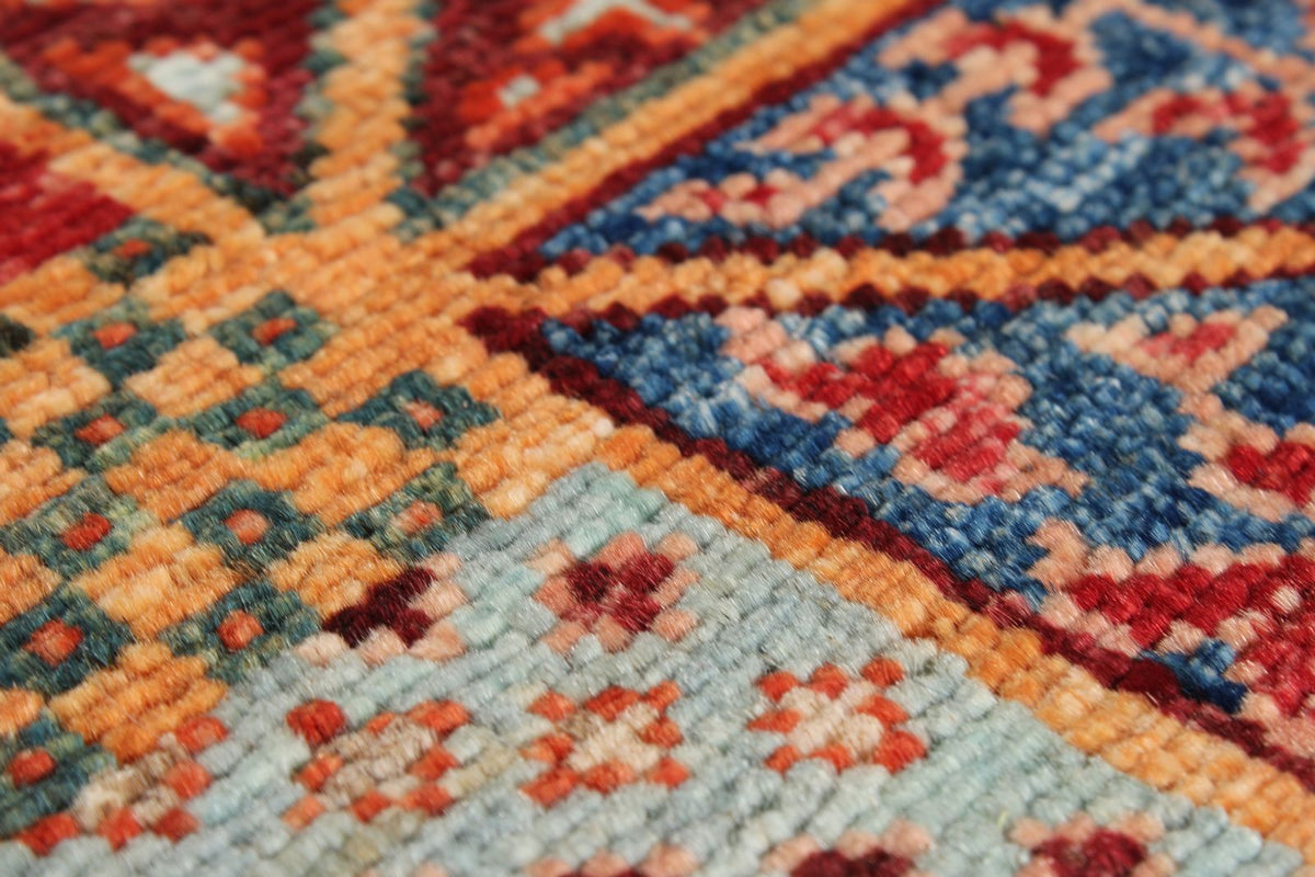 4x6 Red and Multicolor Tribal Rug