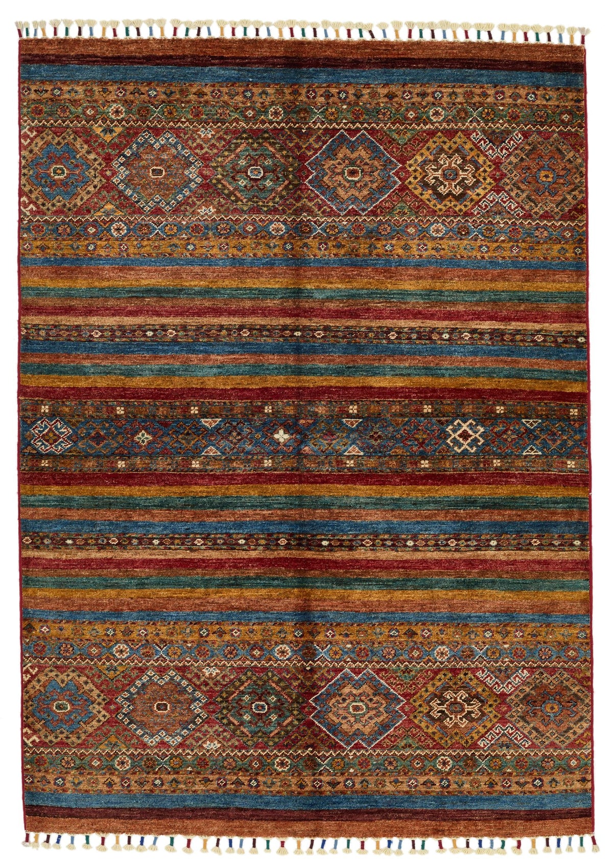 4x6 Red and Multicolor Tribal Rug