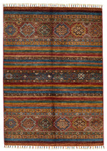 4x6 Red and Multicolor Tribal Rug