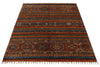 4x6 Red and Multicolor Tribal Rug