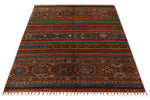 4x6 Red and Multicolor Tribal Rug