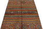 4x6 Red and Multicolor Tribal Rug
