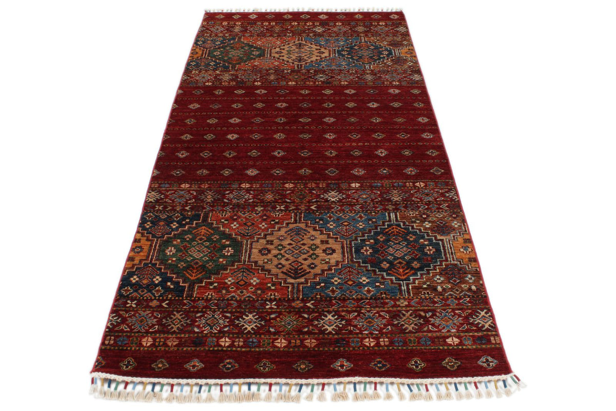 3x8 Red and Multicolor Tribal Runner