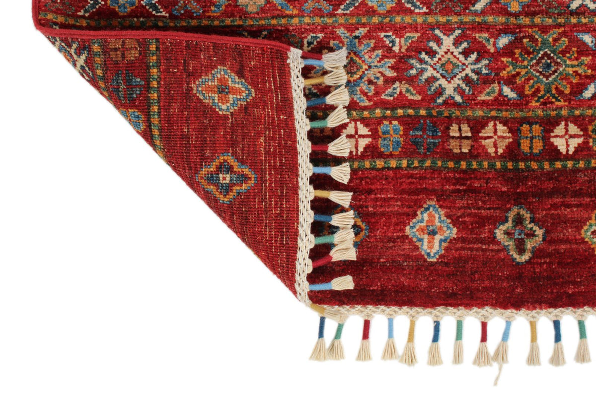 3x8 Red and Multicolor Tribal Runner