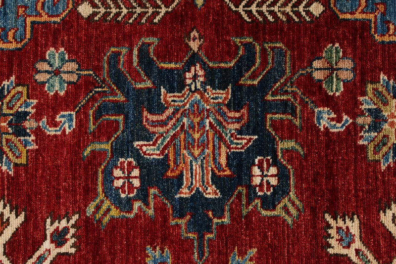 10x15 Red and Ivory Kazak Tribal Rug