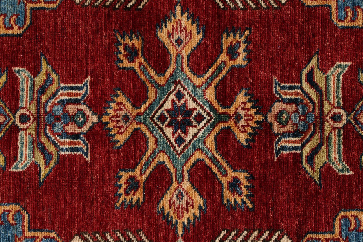 10x15 Red and Ivory Kazak Tribal Rug