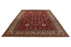 10x15 Red and Ivory Kazak Tribal Rug