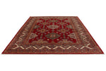 8x10 Red and Ivory Kazak Tribal Rug