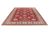 9x13 Red and Ivory Kazak Tribal Rug