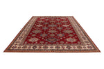 9x13 Red and Ivory Kazak Tribal Rug