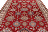 9x13 Red and Ivory Kazak Tribal Rug