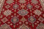 9x13 Red and Ivory Kazak Tribal Rug