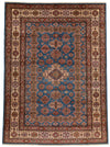 9x12 Light Blue and Ivory Kazak Tribal Rug