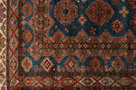 9x12 Light Blue and Ivory Kazak Tribal Rug