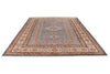 9x12 Light Blue and Ivory Kazak Tribal Rug