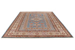 9x12 Light Blue and Ivory Kazak Tribal Rug