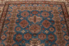 9x12 Light Blue and Ivory Kazak Tribal Rug