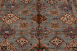 10x13 Gray and Light Blue Kazak Tribal Rug