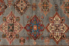 10x13 Gray and Light Blue Kazak Tribal Rug