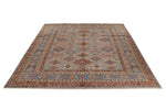 10x13 Gray and Light Blue Kazak Tribal Rug