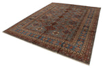 10x13 Gray and Light Blue Kazak Tribal Rug