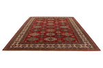 9x11 Red and Ivory Kazak Tribal Rug