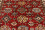 9x11 Red and Ivory Kazak Tribal Rug