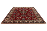 8x10 Red and Ivory Kazak Tribal Rug