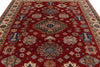 8x10 Red and Ivory Kazak Tribal Rug