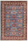 7x10 Light Blue and Ivory Kazak Tribal Rug