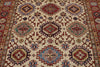 6x10 Ivory and Red Kazak Tribal Rug