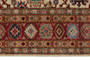 6x10 Ivory and Red Kazak Tribal Rug