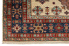 7x10 Ivory and Multicolor Kazak Tribal Rug