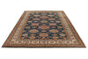 7x10 Navy and Ivory Kazak Tribal Rug