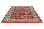 7x10 Red and Ivory Kazak Tribal Rug