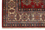 7x10 Red and Ivory Kazak Tribal Rug