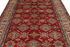 7x10 Red and Ivory Kazak Tribal Rug