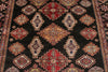 7x9 Brown and Multicolor Kazak Tribal Rug