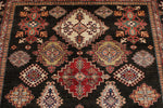 7x9 Brown and Multicolor Kazak Tribal Rug