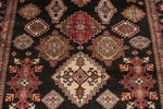 7x9 Brown and Multicolor Kazak Tribal Rug