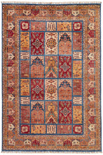 7x10 Navy and Multicolor Persian Rug