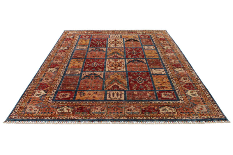 7x10 Navy and Multicolor Persian Rug