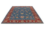 7x10 Navy and Red Anatolian Traditional Rug