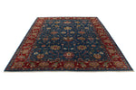 7x10 Navy and Red Anatolian Traditional Rug