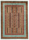 7x9 Multicolor and Light Blue Turkish Tribal Rug