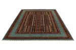 7x9 Multicolor and Light Blue Turkish Tribal Rug