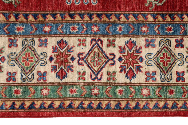 6x8 Red and Ivory Anatolian Traditional Rug